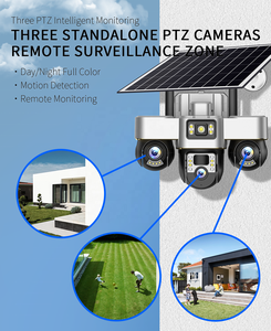 Regis ba ống kính năng lượng mặt trời Camera An Ninh 3 màn hình tất cả 3 ptzs xoay ứng dụng con người phát hiện LTE 4G Sim tầm nhìn ban đêm được xây dựng trong mic - Product Image 3