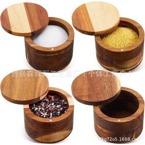 Bamboo <b>Spice</b> <b>Jar</b> With Magnetic Lid Airtight Storage For Kitchen Condiments Solid Seasonings Swivel Design - Product Image 1