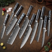 8 Inch Roestvrijstalen Laserpatroon Klassiek Ontwerp Fruit-En Groentesnijwerk Draagbare Cucina Japans Nakiri-Mes