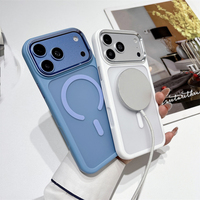 Coque magnétique transparente mate en acrylique pour iPhone 18 Pro Max 17 16 15 Pro 18Pro 17 Pro, antichoc, avec pare-chocs rigide