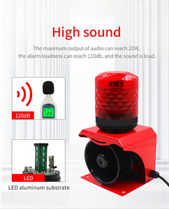 Ngoài trời không thấm nước khu vực nhà máy An Ninh cảnh báo DC 12V 24V 220V 120dB chuyên nghiệp báo động công nghiệp còi báo động với cảnh báo ánh sáng - Product Image 5