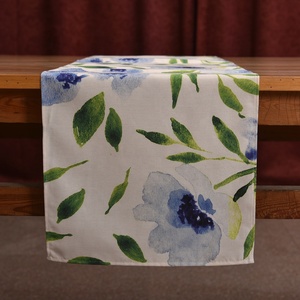 Hot Selling Custom Waterproof Blue Floral Printed 4pcs Polyester Cotton Rayon Woven Fabric Square <strong>Napkin</strong> <strong>Sets</strong> for Party Tables - Product Image 5