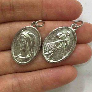 Medalla Milagrosa de Nuestra Señora de <span class=keywords><strong>Medjugorje</strong></span> 16x25mm para Oración, Medalla Religiosa o Amuleto para Hacer Joyas con Anilla de Salto - Product Image 1