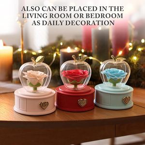 กล่องแอปเปิ้ลกุหลาบอมตะ Iceevery พร้อมสร้อยคอจี้รูปหัวใจประดับคริสตัลและเพชรเทียม ของขวัญสำหรับผู้หญิง แทนความรักนิรันดร์ - Product Image 6