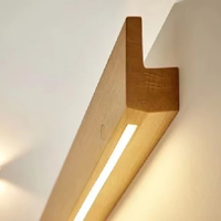 Main courantes murales en bois sur mesure de qualité supérieure, faciles à installer, avec bande LED