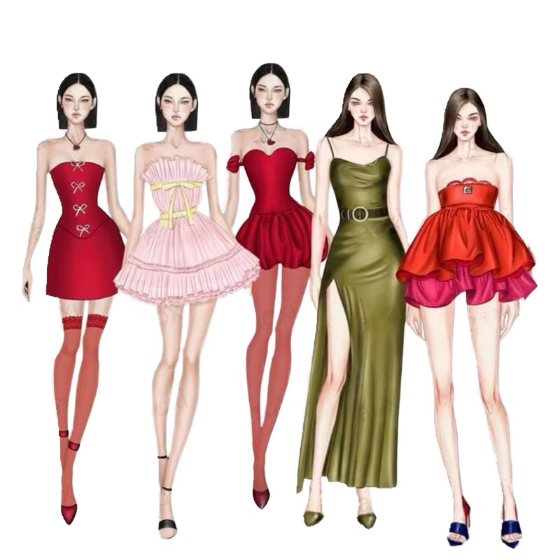 Luxury Fashion Designer Clothing for Women Custom Casual Dress Solid Pattern Natural Small MOQ Direct Manufacturer's Boutiques