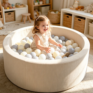 <span class=keywords><strong>Piscine</strong></span> à balles ronde en velours côtelé écologique avec rembourrage en mousse PU, idéale pour les bébés et les enfants, aire de jeux douce - Product Image 6