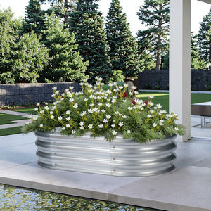 현대 야외 아연 도금 금속 대형 정원 재배자 가정 및 보육 화분 사용을위한 유약 제기 침대 화분 스탠드 - Product Image 5