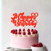 Décoration de gâteau d'anniversaire scintillante, décoration de gâteau d'anniversaire faite à la main, fournitures pour fête d'anniversaire/anniversaire