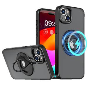 아이폰 17 16 15 프로 맥스용 안티드롭 매트 360도 회전 마그네틱 링 스탠드 폰 보호 케이스 충격 방지 백 커버 - Product Image 5