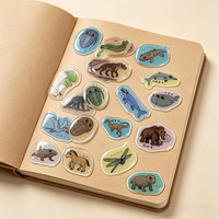 Hojas de pegatinas impermeables personalizadas con logo epoxi BSCI, diseño de dibujos animados, decorativas, autoadhesivas, troqueladas, A6, con relieve 3D.
