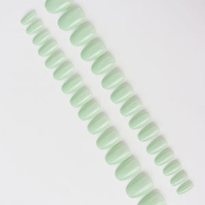 AIERFEI vente en gros 30 pièces presse ovale vert menthe sur les ongles frais <span class=keywords><strong>Pastel</strong></span> vert doux Gel faux ongles prêt à porter conseils de couverture complète - Product Image 3