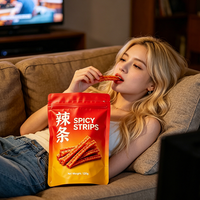 Sachet Doypack laminé PET/VMPET/PE de qualité alimentaire, sac refermable à fermeture éclair résistant à l'humidité pour chips et noix, pochette verticale personnalisable avec logo
