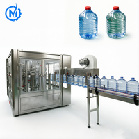 Machine de remplissage et de bouchage de grandes bouteilles PET 1000-1500BPH pour ligne d'embouteillage d'eau potable jetable de 5-10L