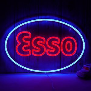 Enseigne néon Stock <span class=keywords><strong>Esso</strong></span> pour la décoration de <span class=keywords><strong>garage</strong></span>, enseignes LED pour la décoration murale de bar ou de cave à homme, enseignes néon personnalisées - Product Image 1
