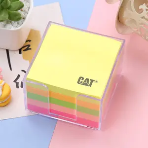 Tùy Chỉnh Thiết Kế 100% Tái Chế Tear-Off Trang Fancy Giấy Cube Khối Trống Lưu Ý Dính