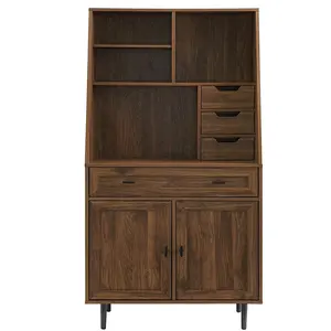 Качественные роскошные шкафы durabox из темного ореха, отдельно стоящие кухонные шкафы для хранения с раздвижной дверью, шкаф, выдвижной ящик для хранения