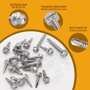 Self Tapping Screws Assortment Kit 840 Pcs #8 #10 #12 #14 Stainless Steel Hex Head For Metal Applications - Product Image 4