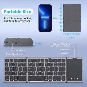 <span class=keywords><strong>Clavier</strong></span> pliable 3 volets, mini <span class=keywords><strong>clavier</strong></span> sans fil, <span class=keywords><strong>clavier</strong></span> <span class=keywords><strong>Bluetooth</strong></span> double pliable avec pavé tactile pour Windows, Android, iOS, <span class=keywords><strong>iPad</strong></span>, téléphone - Product Image 5