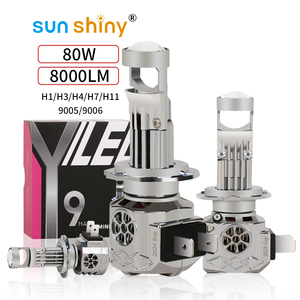 Y9max H7 9005 Led Đèn Pha 300% sáng hơn so với halogen với Đồng cơ sở Dual-Fan làm mát 50,000 Giờ Tuổi thọ IP67 không thấm nước - Product Image 1