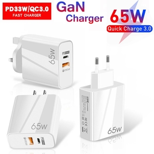 Cargador <span class=keywords><strong>Gan</strong></span> QC3.0 PD3.0 de 65W, adaptador de cargador rápido de tipo C PD, USB tipo C, carga rápida para MacBook Pro, portátil, iPhone, iPad <span class=keywords><strong>Sa</strong></span> - Product Image 4