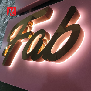 Custom Business Sign 3D De Acero Inoxidable Logo Oro 3D <span class=keywords><strong>LED</strong></span> <span class=keywords><strong>Signo</strong></span> De Gama Alta Escaparate Logo Decorativo Letras Retroiluminadas - Product Image 3