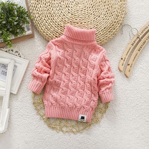 Vêtements en laine pour bébés filles et garçons, automne-hiver, couleur unie, pulls chauds à col roulé, vêtements pour enfants en bas âge - Product Image 5