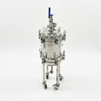 Homogénéisateur compact en acier inoxydable avec moteur, pompe, couvercle à serrage, jauge et cadre mobile pour le traitement industriel des liquides alimentaires et chimiques