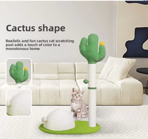 Arbre à <span class=keywords><strong>chat</strong></span> vertical moderne Purr Garden, cadre d'escalade pour cactus, griffoir en sisal et bois, jouet écologique pour animaux de compagnie, emballage carton facile - Product Image 2