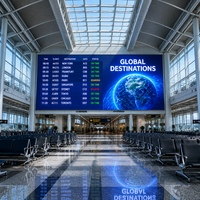 Écran LED d'intérieur série P4 FA, mur vidéo LED HD pour l'affichage des informations des terminaux aéroportuaires