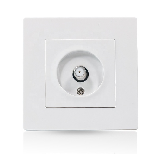 CE Certificate 20 Years Warranty European Standard White Black 86*86 Type PC Quality Single Satellite Socket