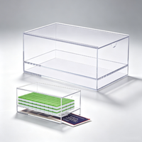 Boîte de rangement en acrylique transparente personnalisée pour les tuiles et cartes de mahjong américain, étui de présentation transparent pour accessoires de jeu