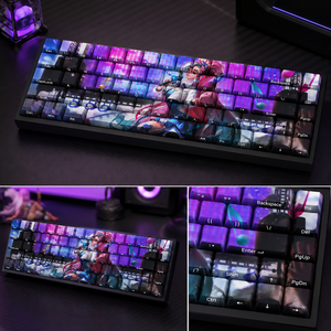LOL <span class=keywords><strong>KDA</strong></span> ALL OUT Seraphine Rising Star - Juego de 68 Teclas PBT con Impresión Lateral por Sublimación para Teclado Mecánico de Juegos - Product Image 6