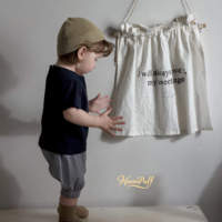 Shorts Ballon Ample à Rayures Verticales et Taille Élastique pour Bébé, avec Boutons Décoratifs sur le Devant, pour Tout-Petits Garçons et Filles, Été 100% Coton