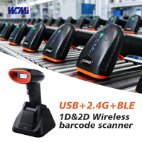 Lecteur de codes-barres sans fil portable WCMI 2D 1D, pistolet de lecture Bluetooth USB, lecteur de codes QR pour magasin, supermarché, entrepôt, inventaire