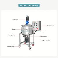 Cuve de mélange liquide avec agitateur, machine de mélange de détergents, équipement de fabrication de cosmétiques, homogénéisateur-mélangeur de détergents