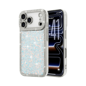 Rhinestone Glitter <b>Phone</b> Case for iPhone 18PM/17/16/15 Plus, Electroplated Luxury Resin Anti-Drop <b>Phone</b> Case - Product Image 2