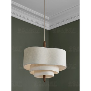 Lustre en tissu de style japonais, design rond, E27, lampe suspendue LED pour salon, chambre à coucher, 40, 50, 60, 80 cm - Product Image 3
