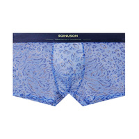 SQINUSQN/Lion Qino Caleçons Boxers Homme Imprimé Léopard avec Motifs Dorés en Maille Taille Mi-Haute Confortables avec Soutien Lombaire 4XL