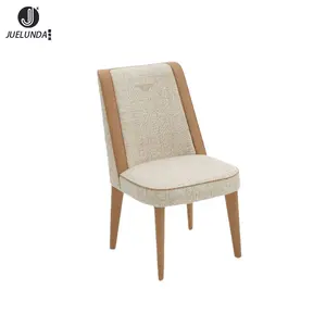 Modern Italian Furniture High Back Microfiber Leather Dining Chair Ash Wood Solid Wood Frame Chairs