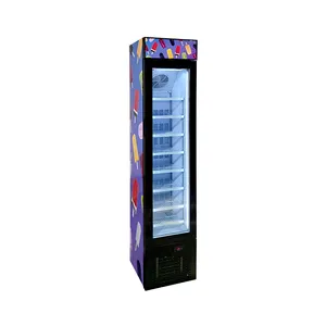 Vertical ice cream refrigerator cake display freezer