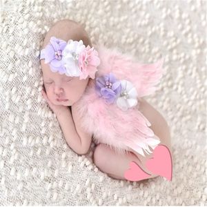 Accesorios de fotografía recién nacido alas cinturón para el cabello estudio foto accesorios pluma diamantes de imitación productos para bebés conjunto de alas de Ángel - Product Image 2