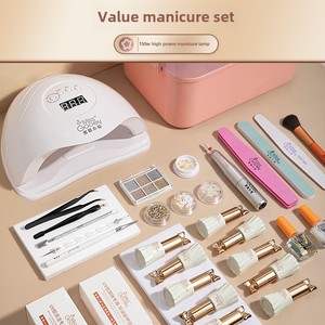 Kit de manucure UV Gel 150W avec lampe UV à séchage rapide, outils de manucure, coffret en plastique, gel professionnel pour débutants, fournitures de salon - Product Image 1