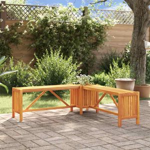 Panca da Giardino in Legno di Acacia Cobohome per Patio e Giardino, con Fioriera Integrata, Panca Moderna in Legno per Esterni con Vano Portaoggetti - Product Image 2