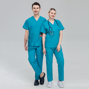 ชุดยูนิฟอร์มพยาบาลผ้าคอตตอนสีสันสดใสชุดยูนิฟอร์มพยาบาลดีไซน์แบบ prefabricate สำหรับคลินิกสัตว์เลี้ยง - Product Image 4