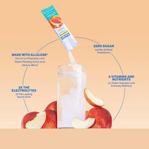 Fabricant de poudre d'électrolyte de vitamine d'usine Poudre de boisson d'électrolyte Poudre d'électrolyte de saveur de pêche blanche sans sucre - Product Image 5