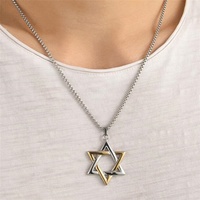 Michael koraiwu — bijoux religieux en acier inoxydable, bijoux religieux, Double ton, en or et argent, pendentif, étoile religieuse de David