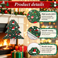 Pochette à cordon décorative en velours pour Noël, pendentif décoratif de fête, sac de rangement en forme d'arbre pour cadeaux/souvenirs