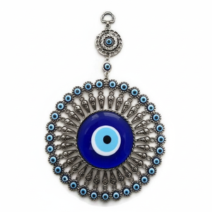 Vente en gros turc bleu mauvais œil Nazar fleur Hamsa main amulette tenture murale ornements - Product Image 2