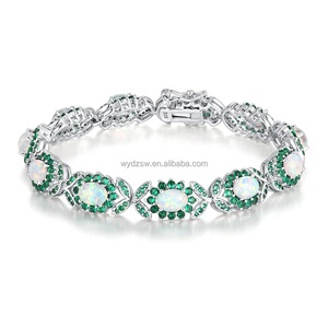 <span class=keywords><strong>Bracelet</strong></span> élégant à maillons en forme de fleur d'<span class=keywords><strong>opale</strong></span> blanche <span class=keywords><strong>avec</strong></span> améthyste - Product Image 3